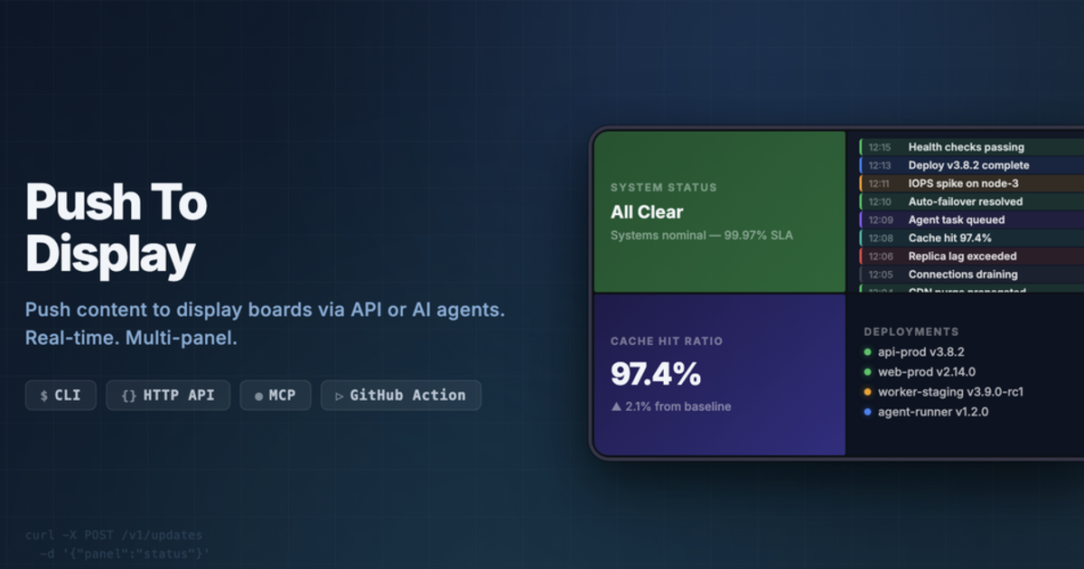 Push Get Api Push To Display | Push Content to device screens from AI Agents, MCP ...